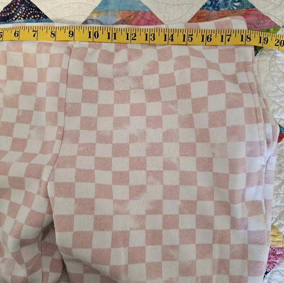 Coca Cola Pink and White Checkered Used Sweat Pants Women's Size Large - Picture 4 of 10